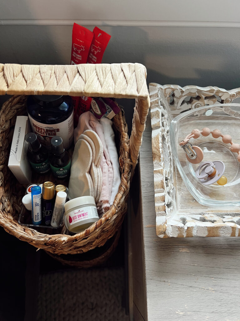 postpartum recovery essentials cart